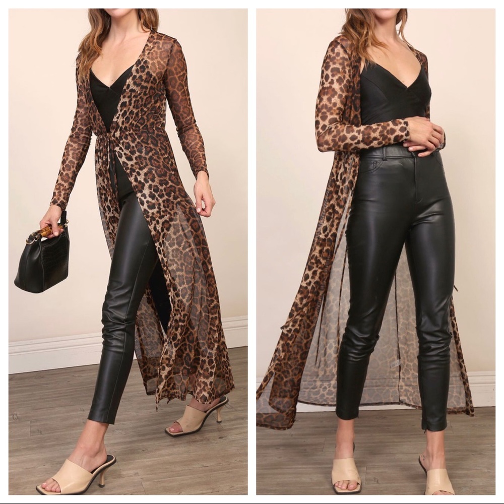 Fabulous Leopard print long kimono/duster - Picture 5 of 8